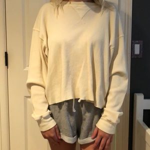 Brandy Melville Yellow Thermal Long Sleeve Shirt